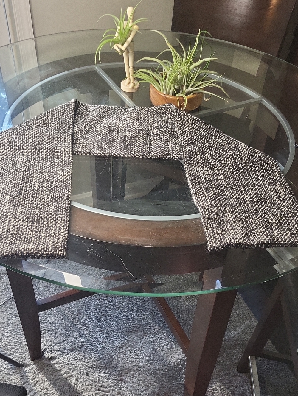 MaxMara Black and White Tweed Scarf Wrap